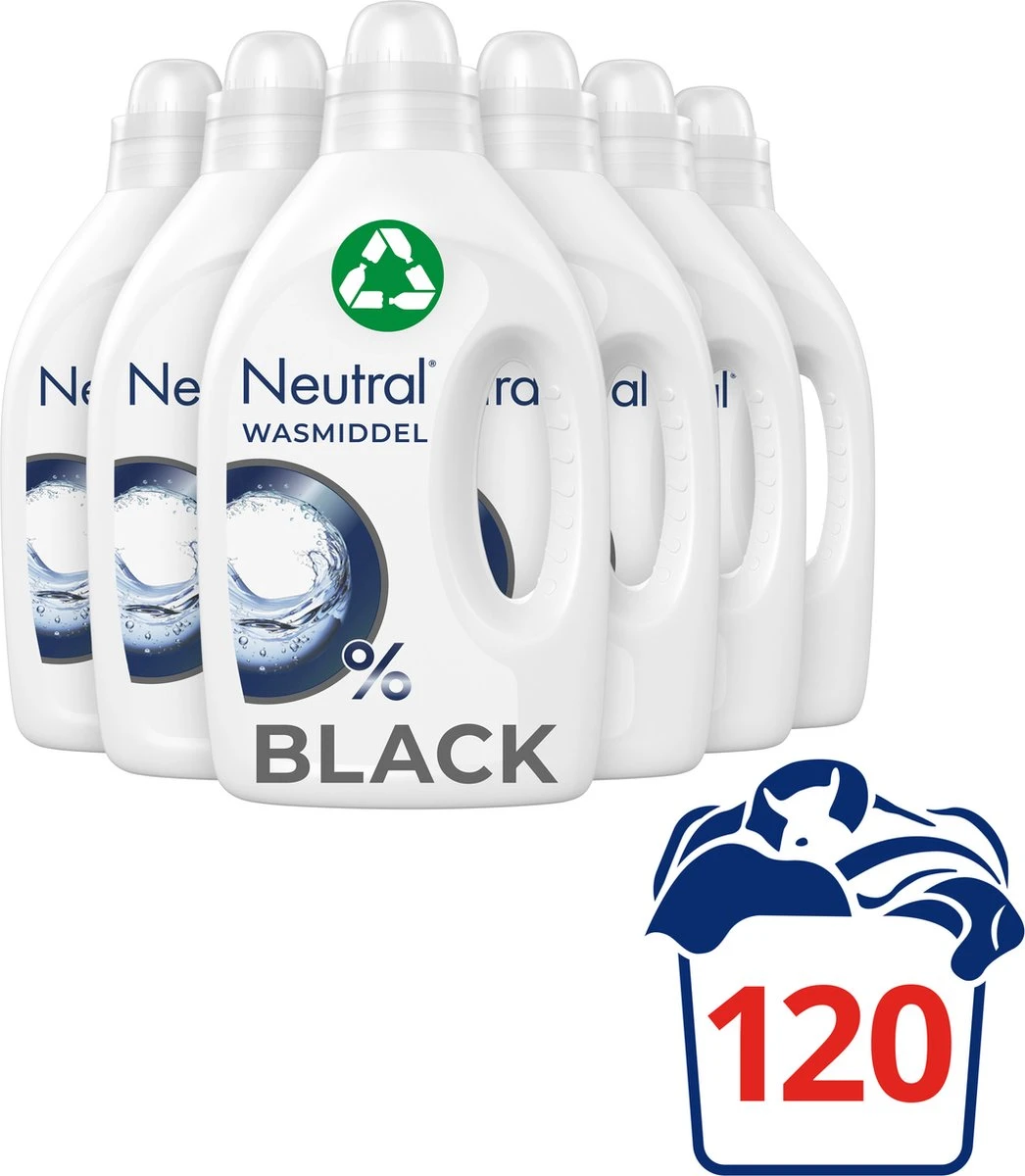 Neutral Vloeibaar Wasmiddel Zwart En Donker- 5 X 1L - Voordeelverpakking 4 Neutral Vloeibaar Wasmiddel Zwart En Donker- 5 X 1L - Voordeelverpakking - Afbeelding 2