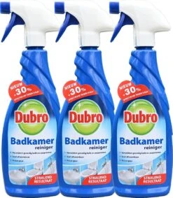 Huishoudelijke Schoonmaak 40 3 X Dubro Badkamer Reiniger - 30% Effectiever Tegen Kalk - Badkamerreiniger - 3 X 650 Ml