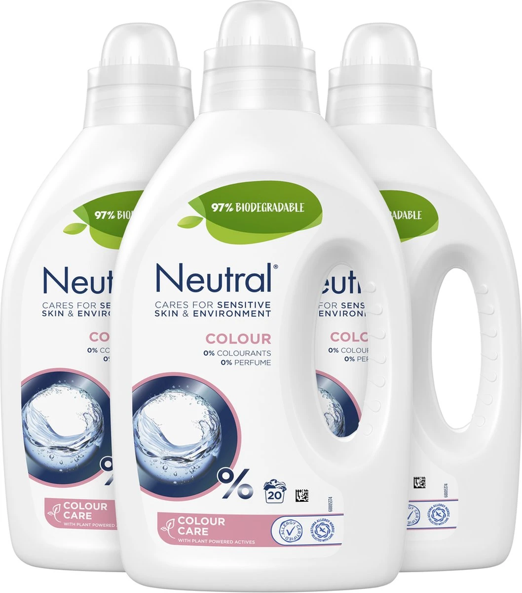 Neutral Kleur Vloeibaar Wasmiddel - 3 X 20 Wasbeurten - Voordeelverpakking 4 Neutral Kleur Vloeibaar Wasmiddel - 3 X 20 Wasbeurten - Voordeelverpakking - Afbeelding 2