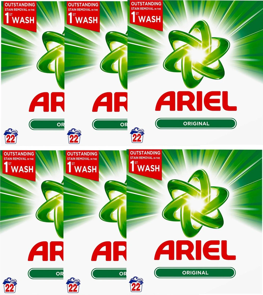 Ariel - Waspoeder - Original - 6 X 1,43kg (132 Wasbeurten) 3 Ariel - Waspoeder - Original - 6 X 1,43kg (132 Wasbeurten)