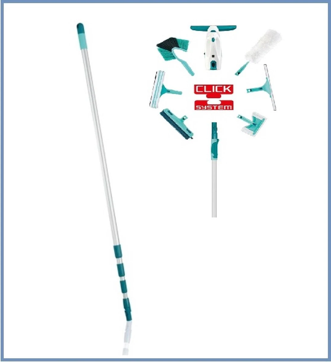 Leifheit Aluminium Telescoopsteel Click Systeem , Lengte 145-400 Cm 3 Leifheit Aluminium Telescoopsteel Click Systeem , Lengte 145-400 Cm