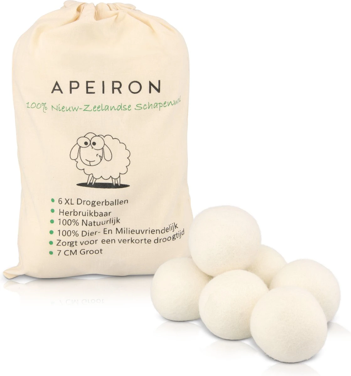 Apeiron Drogerballen - Droogballen - 6 XL Wasbollen - Droger - Duurzaam - Wasmachine - Wasverzachter - Energie Besparen - Zero Waste - Schapenvacht - Wol 3 Apeiron Drogerballen - Droogballen - 6 XL Wasbollen - Droger - Duurzaam - Wasmachine - Wasverzachter - Energie Besparen - Zero Waste - Schapenvacht - Wol