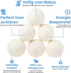 DRYQUICK Drogerballen- Wasbollen- Duurzaam Schapenwol - Herbruikbaar- 6 XL Wasballen Wit 15 DRYQUICK Drogerballen- Wasbollen- Duurzaam Schapenwol - Herbruikbaar- 6 XL Wasballen Wit -Huishoudelijke Schoonmaak 1162x1200