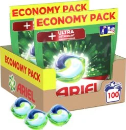 Ariel All In 1 Wasmiddel Pods + Ultra Vlekverwijderaar - 2x50 Wasbeurten - Voordeelverpakking