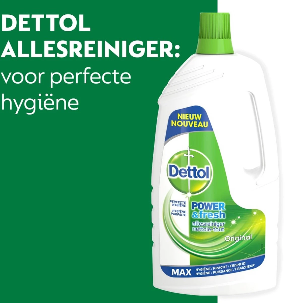 Dettol Power & Fresh - Allesreiniger - Orignal - 6 X 1,5 Liter 5 Dettol Power & Fresh - Allesreiniger - Orignal - 6 X 1,5 Liter - Afbeelding 3