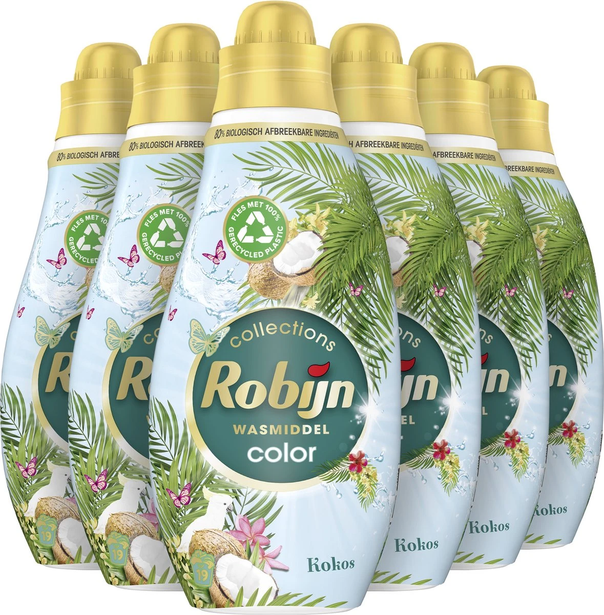 Robijn Klein & Krachtig Collections Color Kokos Vloeibaar Wasmiddel - 6 X 19 Wasbeurten - Voordeelverpakking 4 Robijn Klein & Krachtig Collections Color Kokos Vloeibaar Wasmiddel - 6 X 19 Wasbeurten - Voordeelverpakking - Afbeelding 2