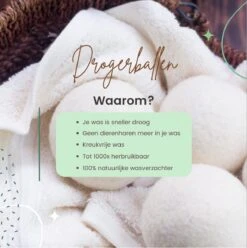 Geniet Van Gemak® | Herbruikbare Wollen Drogerballen | Wasbollen | Schaapswol | Duurzame En Energiebesparende Wasballen | 6 XL Drogerballen -Huishoudelijke Schoonmaak 1195x1200 2