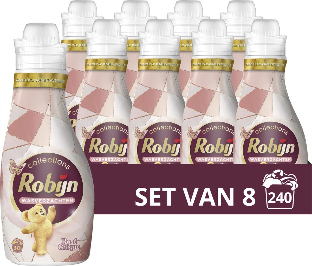 Robijn Collections Rosé Chique Wasverzachter - 8 X 30 Wasbeurten - Voordeelverpakking 3 Robijn Collections Rosé Chique Wasverzachter - 8 X 30 Wasbeurten - Voordeelverpakking