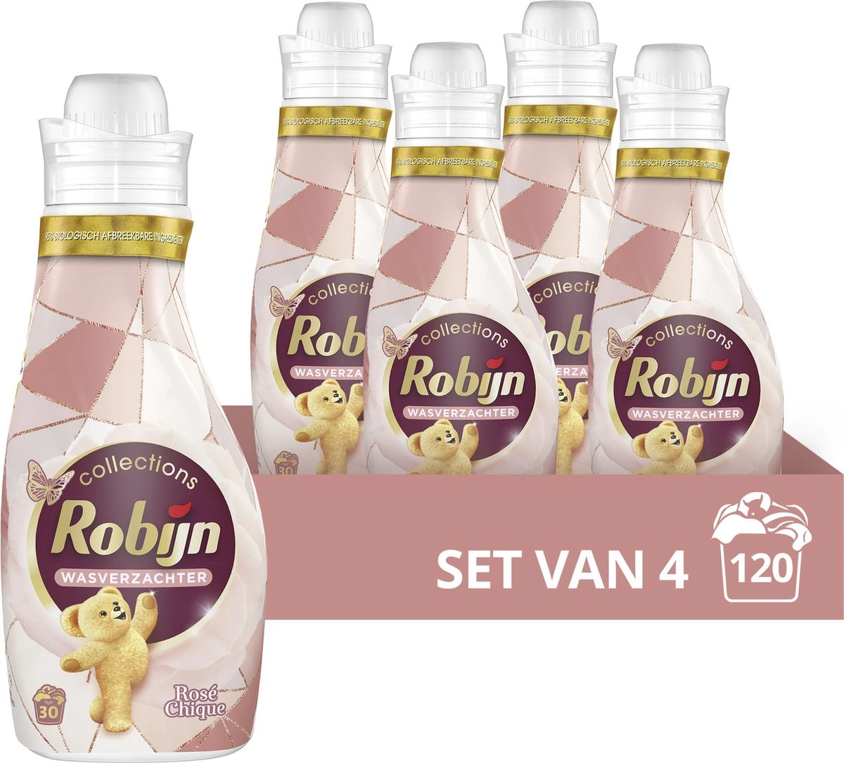Robijn Collections Rosé Chique Wasverzachter - 4 X 750 Ml - Voordeelverpakking 3 Robijn Collections Rosé Chique Wasverzachter - 4 X 750 Ml - Voordeelverpakking