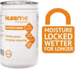 Schoonmaakdoekjes - Ontsmettingsdoekjes - Desinfectiedoekjes - Desinfectie Doekjes - KleenMe - Alcohol Doekjes - Alcoholdoekjes - Allesreiniger Zachte Antibacteriële Alcohol Wipes- 100 Doekjes - Met Dispenser - 70% Alcohol - 185 X 110mm -Huishoudelijke Schoonmaak 1200x1092