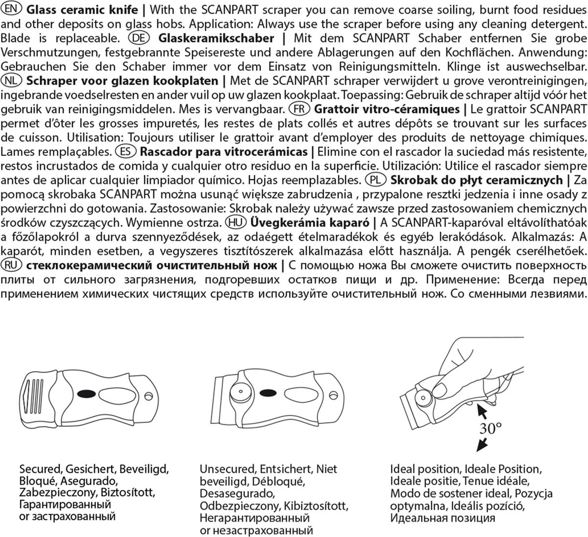 Scanpart Kookplaat Schraper - Schraapijzer - Radeermes - Voor Alle Glazen Kookplaten - Zoals Keramische Inductie En Halogeen Kookplaten - Kunststof - Vervangbaar Mesje - Krasvrij 6 Scanpart Kookplaat Schraper - Schraapijzer - Radeermes - Voor Alle Glazen Kookplaten - Zoals Keramische Inductie En Halogeen Kookplaten - Kunststof - Vervangbaar Mesje - Krasvrij - Afbeelding 4