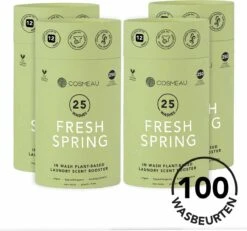 Cosmeau Geurparels 100 Wasbeurten Lentefris - Geurparels - Geurbooster Wasparfum - 4x25 Wasbeurten - Fris - 1000g - Geurkralen Scent Booster