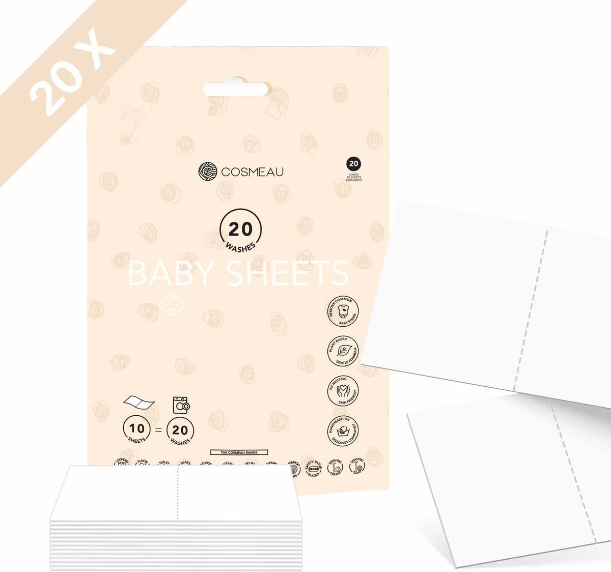 Cosmeau Baby Wasmiddel Wasstrips 20 Wasbeurten Bergamot Wasvellen Detergent Sheets Eco Laundry Strips - Kids Peuters Baby 3 Cosmeau Baby Wasmiddel Wasstrips 20 Wasbeurten Bergamot Wasvellen Detergent Sheets Eco Laundry Strips - Kids Peuters Baby