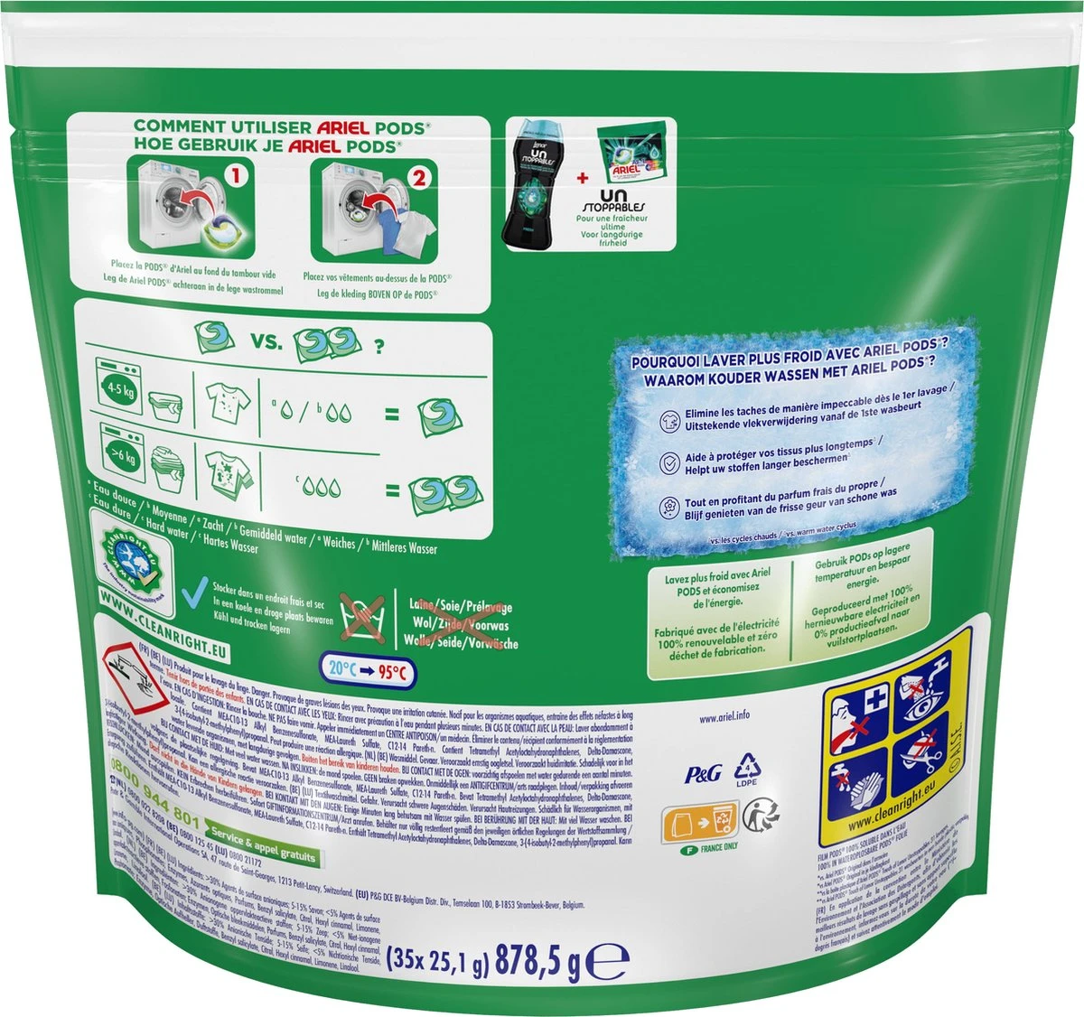 Ariel All In 1 Wasmiddel Pods + Touch Van Lenor Unstoppables - Wascapsules - Voordeelverpakking - 3 X 35 Wasbeurten 4 Ariel All In 1 Wasmiddel Pods + Touch Van Lenor Unstoppables - Wascapsules - Voordeelverpakking - 3 X 35 Wasbeurten - Afbeelding 2