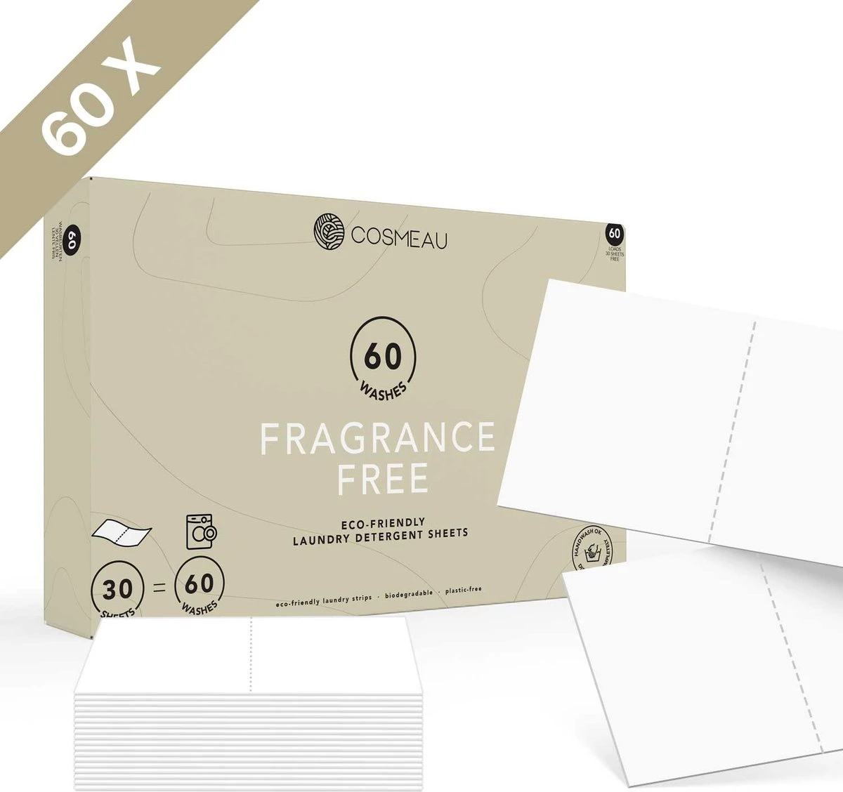Cosmeau Wasmiddel Wasstrips 60 Wasbeurten Geurvrij Geurloos Wasvellen Wasdoekjes Detergent Sheets - Plasticvrij Biologisch Cosmo Cosmea Kosmo 3 Cosmeau Wasmiddel Wasstrips 60 Wasbeurten Geurvrij Geurloos Wasvellen Wasdoekjes Detergent Sheets - Plasticvrij Biologisch Cosmo Cosmea Kosmo