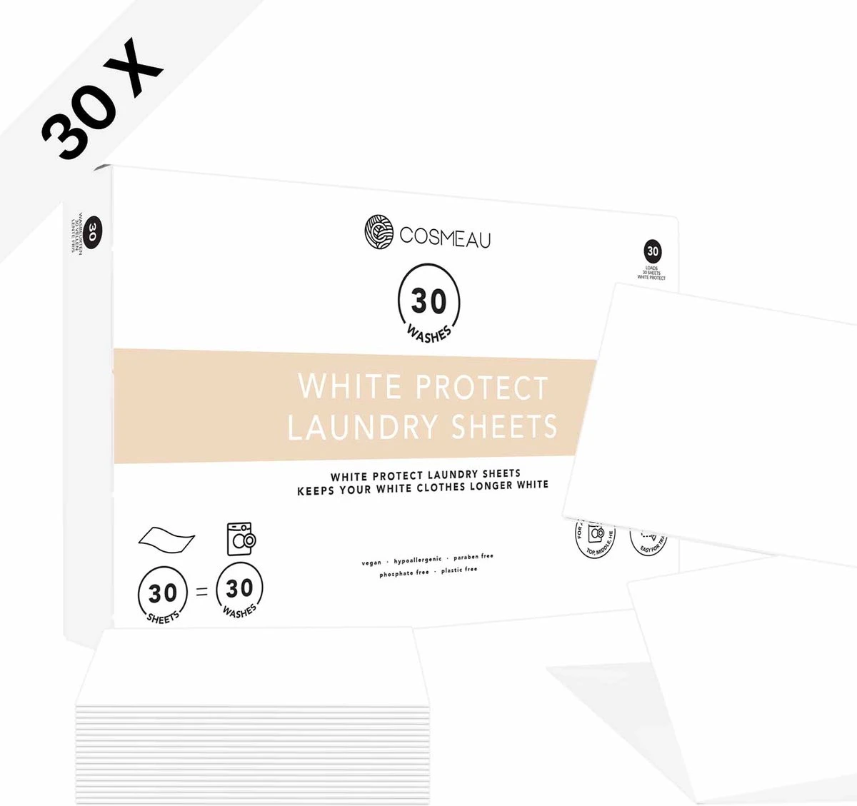 Cosmeau Witte Was White Protect Wasstrips 30 Wasbeurten Sheets Eco Laundry Strips 3 Cosmeau Witte Was White Protect Wasstrips 30 Wasbeurten Sheets Eco Laundry Strips