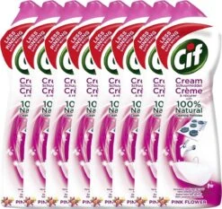 CIF Cream Pink Flower - 8 X 500 Ml - Schuurmiddel - Voordeelverpakking -Huishoudelijke Schoonmaak 1200x1132 3