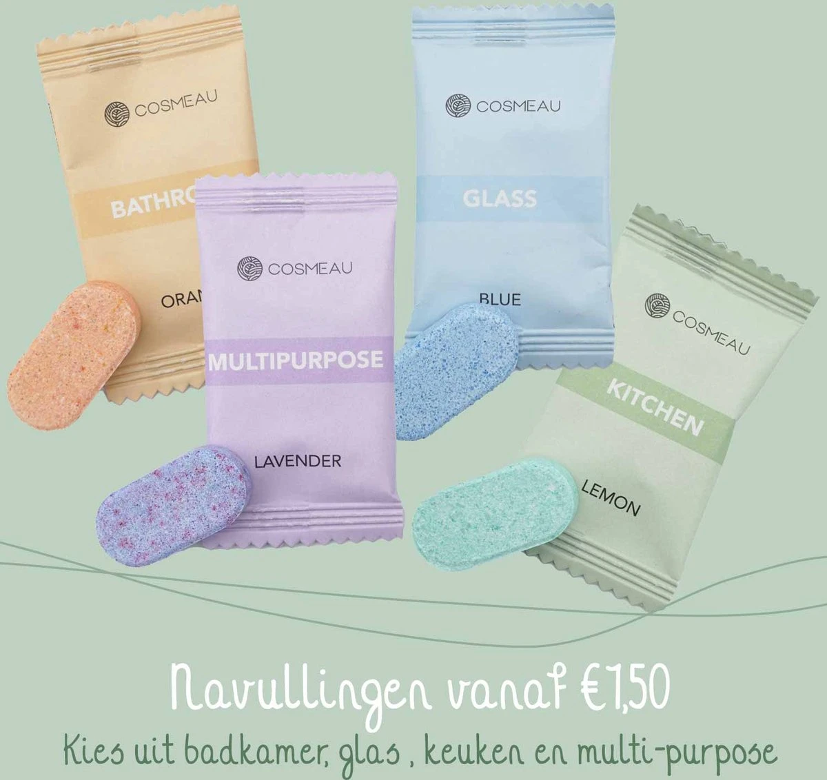 Cosmeau Schoonmaakmiddel Tabletten Cleaning Tabs Schoonmaak Tabs - Keukenreiniger - Badkamerreiniger Sanitair- Glasreiniger 10 Cosmeau Schoonmaakmiddel Tabletten Cleaning Tabs Schoonmaak Tabs - Keukenreiniger - Badkamerreiniger Sanitair- Glasreiniger - Afbeelding 8