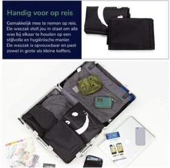 Wonair - Waszak Groot - 60x90cm - Zwart - Met Trekkoord En Draagband -Huishoudelijke Schoonmaak 1200x1187 3