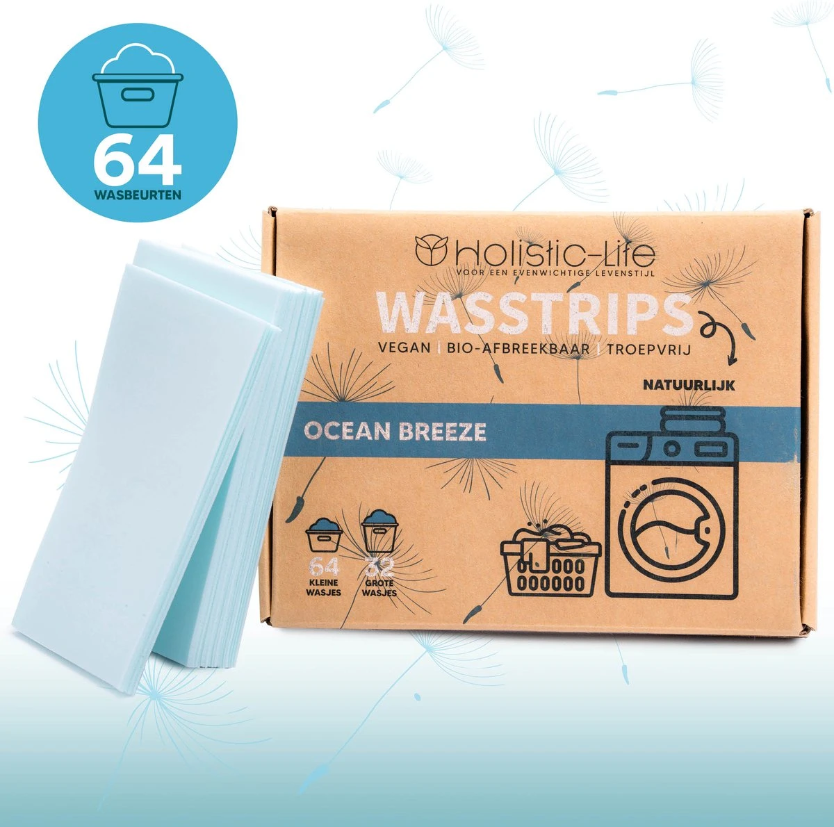 Wasmiddeldoekjes - Ocean Breeze Wasstrips 64 Wasbeurten – Wasmiddel Wasdoekjes - Natuurlijke Wasverzachter – Vegan – Zero Waste 3 Wasmiddeldoekjes - Ocean Breeze Wasstrips 64 Wasbeurten – Wasmiddel Wasdoekjes - Natuurlijke Wasverzachter – Vegan – Zero Waste