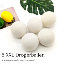 Geniet Van Gemak® | Herbruikbare Wollen Drogerballen | Wasbollen | Schaapswol | Duurzame En Energiebesparende Wasballen | 6 XL Drogerballen -Huishoudelijke Schoonmaak 1200x1191 4