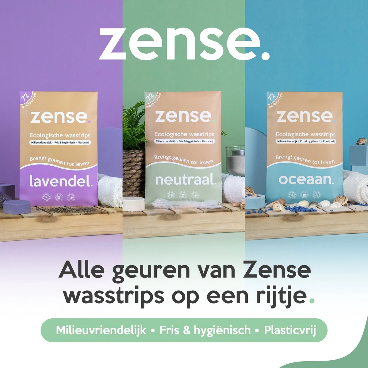 Zense Eco Wasmiddel Wasstrips - 72 Grote Wasbeurten - Ocean Breeze 10 Zense Eco Wasmiddel Wasstrips - 72 Grote Wasbeurten - Ocean Breeze - Afbeelding 8