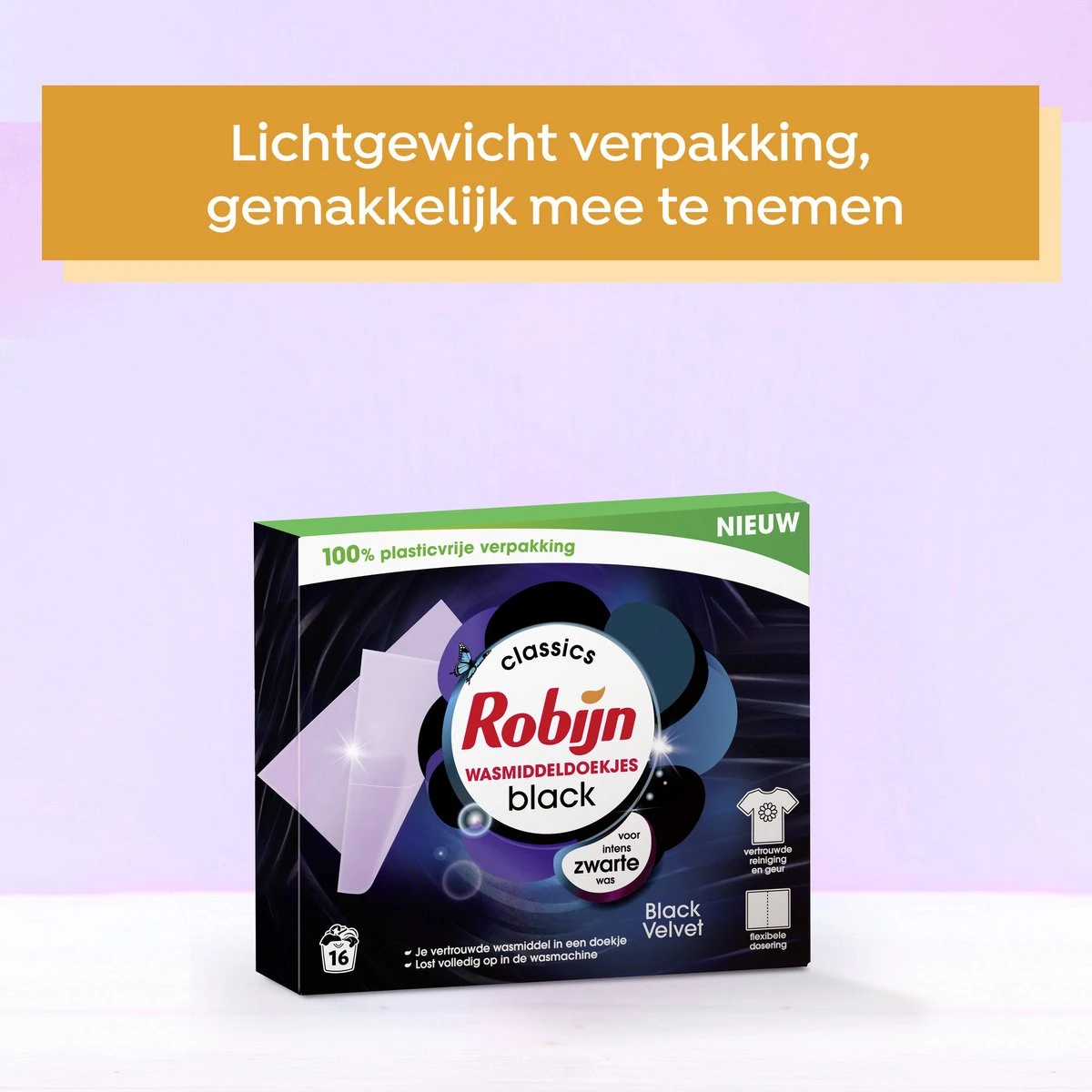 Robijn Classics Black Velvet Wasmiddeldoekjes 16 Wasstrips 6 Robijn Classics Black Velvet Wasmiddeldoekjes 16 Wasstrips - Afbeelding 4