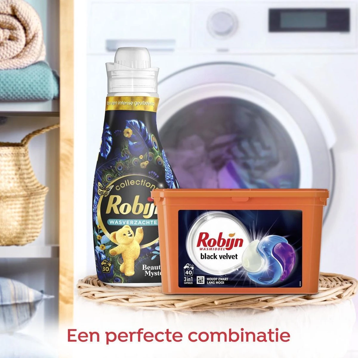 Robijn Black Velvet 3 In 1 Wascapsules - 40 Wasbeurten - Kwartaalbox 7 Robijn Black Velvet 3 In 1 Wascapsules - 40 Wasbeurten - Kwartaalbox - Afbeelding 5