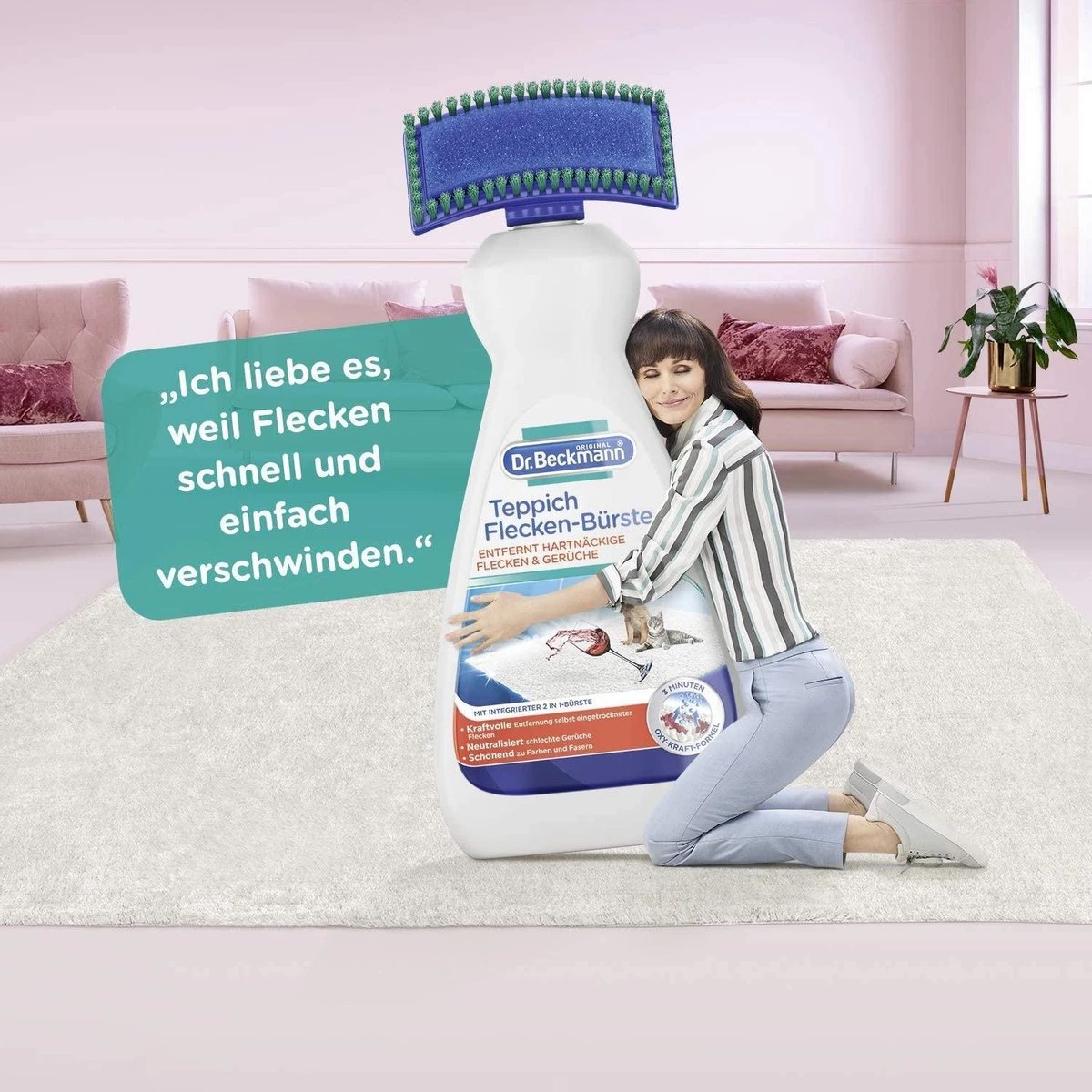 Dr. Beckmann Tapijtvlekkenborstel - Tapijtreiniging - Tapijt Vlekverwijderaar Met Borstel - Schoon Tapijt - Dierenvlekkenverwijderaar 5 Dr. Beckmann Tapijtvlekkenborstel - Tapijtreiniging - Tapijt Vlekverwijderaar Met Borstel - Schoon Tapijt - Dierenvlekkenverwijderaar - Afbeelding 3