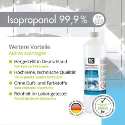 Isopropyl Alcohol - Isopropanol - IPA - Isopropyl - 99,9% Zuiver - 1000ml - Inclusief Trechter -Huishoudelijke Schoonmaak 1200x1200 1552
