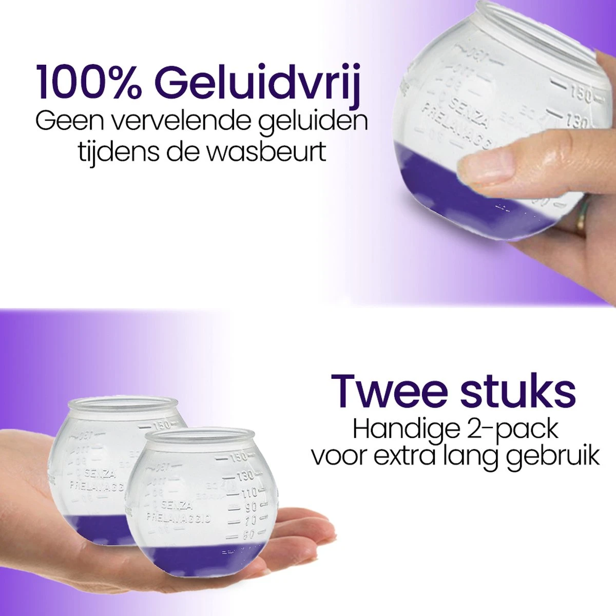 BluGo Doseerbol 2 Stuks - Wasbollen - Doseerdop - Drogerballen - Wasballen - Wasmiddel - Herbruikbaar - Maataanduiding - 150ml 8 BluGo Doseerbol 2 Stuks - Wasbollen - Doseerdop - Drogerballen - Wasballen - Wasmiddel - Herbruikbaar - Maataanduiding - 150ml - Afbeelding 6