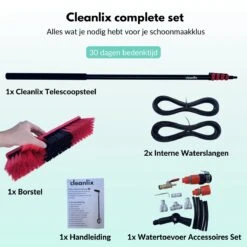 Cleanlix Telescoopsteel Met Borstel - Met Waterdoorvoer - Telescopische Wasborstel - Ramenwassen - Uitschuifbaar Tot 7,2 Meter -Huishoudelijke Schoonmaak 1200x1200 1983