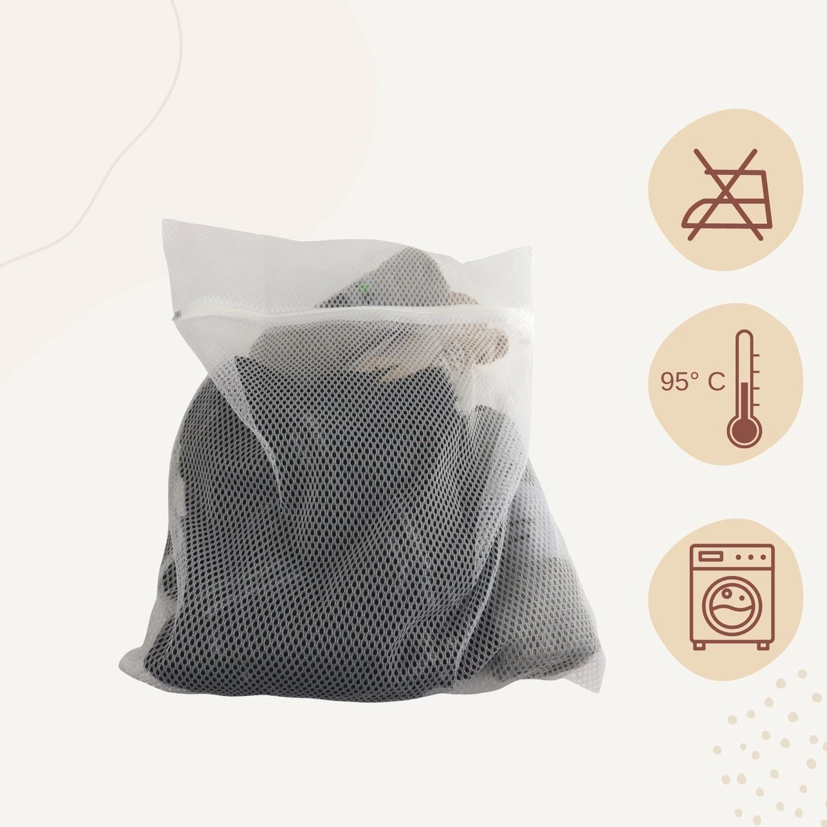 Orange85 Waszakken - 2 Stuks - Ritssluiting - Wit - 50x40 Cm - Polyester 7 Orange85 Waszakken - 2 Stuks - Ritssluiting - Wit - 50x40 Cm - Polyester - Afbeelding 5