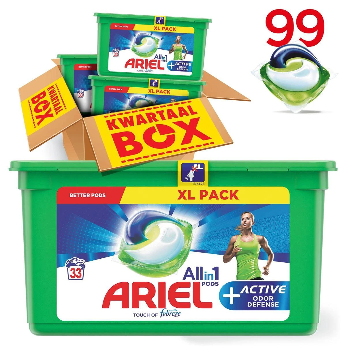 Ariel All In 1 Pods Actieve Geurbestrijding Wasmiddel - Voordeelverpakking 3 X 33 Wasbeurten - Wasmiddel Pods 11 Ariel All In 1 Pods Actieve Geurbestrijding Wasmiddel - Voordeelverpakking 3 X 33 Wasbeurten - Wasmiddel Pods - Afbeelding 9