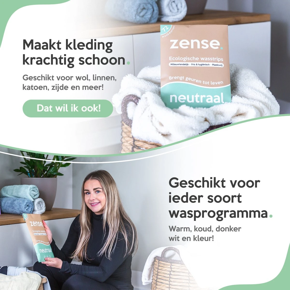 Zense Eco Wasmiddel Wasstrips - 72 Grote Wasbeurten - Lavendel - Wasmiddeldoekjes 4 Zense Eco Wasmiddel Wasstrips - 72 Grote Wasbeurten - Lavendel - Wasmiddeldoekjes - Afbeelding 2