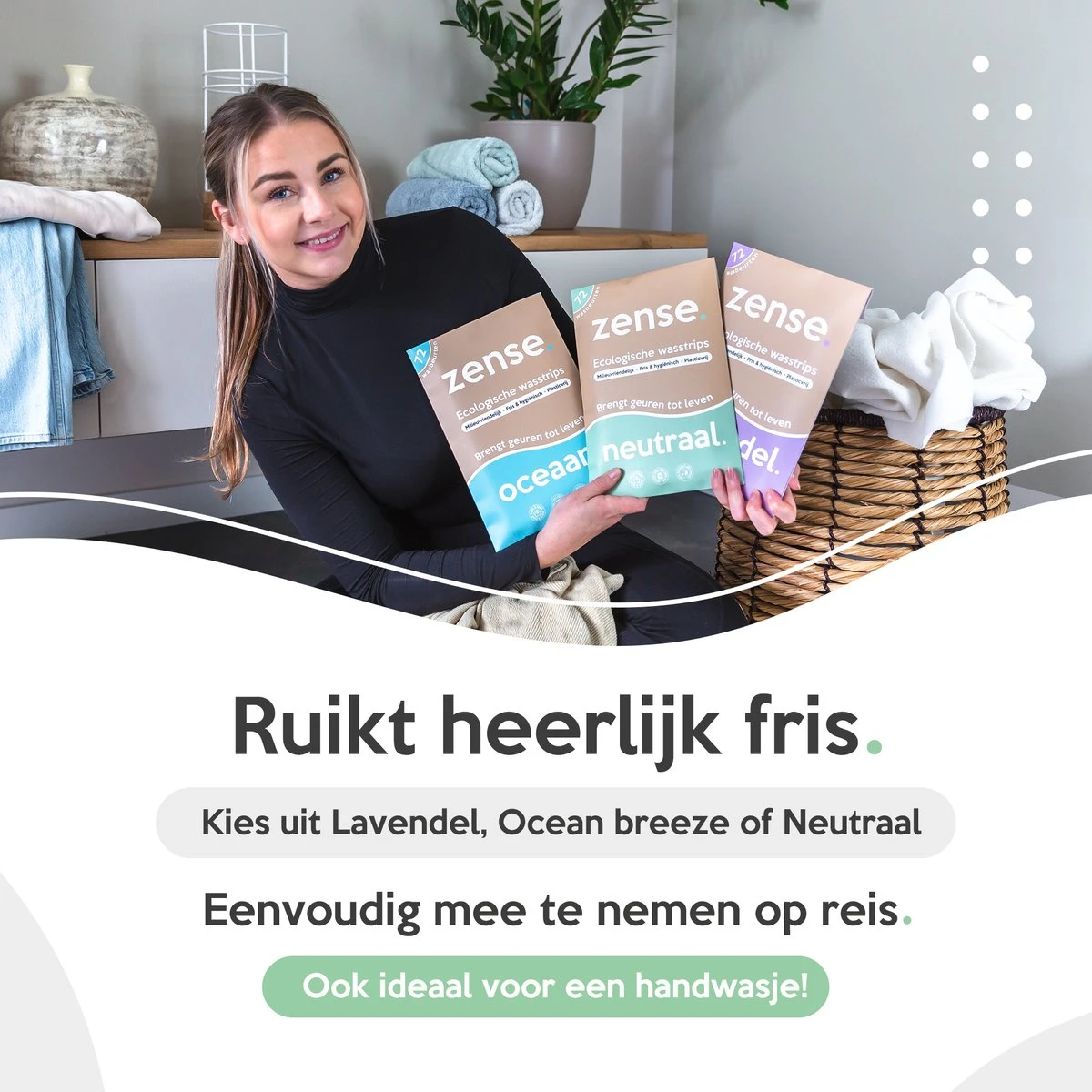 Zense Eco Wasmiddel Wasstrips - 72 Grote Wasbeurten - Lavendel - Wasmiddeldoekjes 8 Zense Eco Wasmiddel Wasstrips - 72 Grote Wasbeurten - Lavendel - Wasmiddeldoekjes - Afbeelding 6