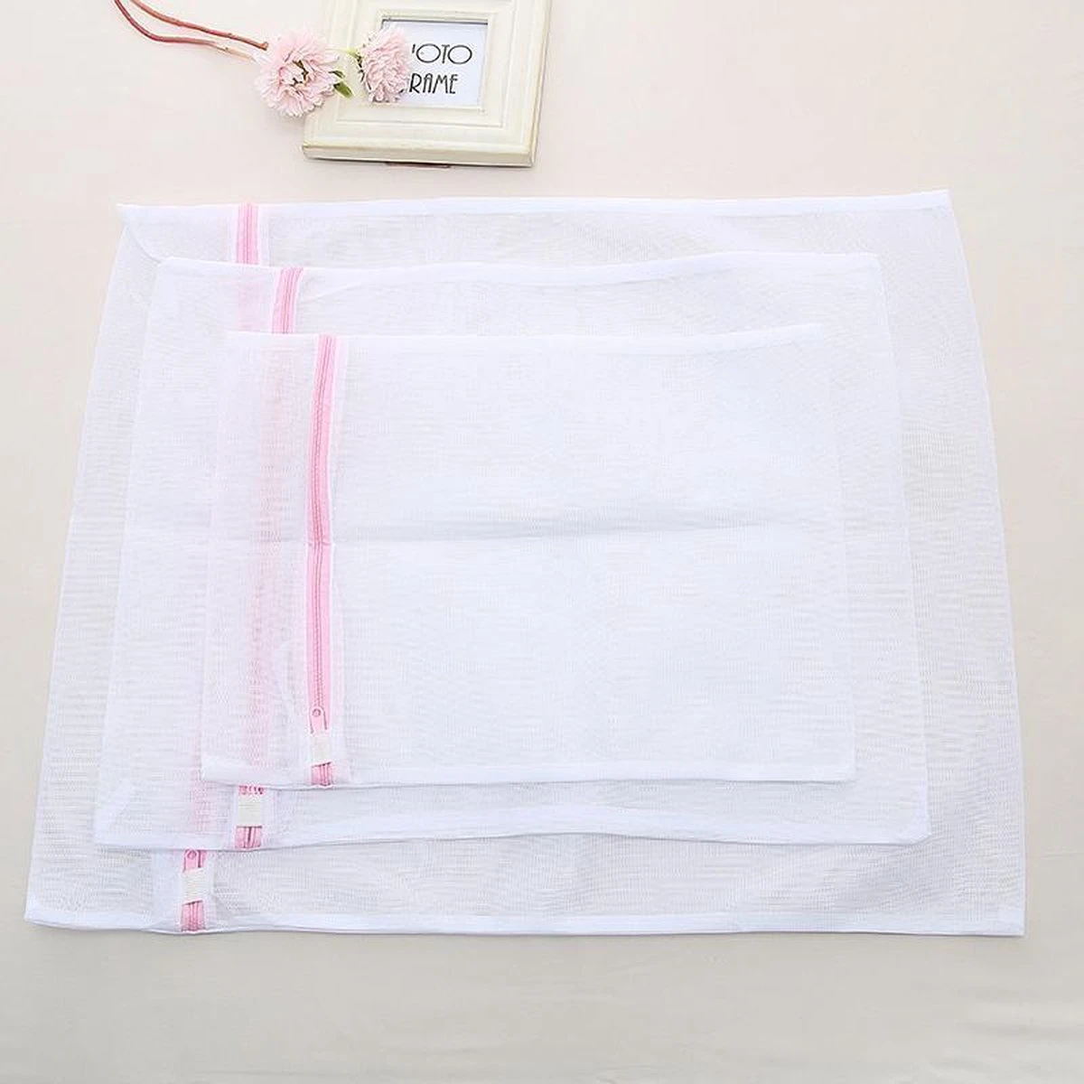 Waszak Set Van 3 Stuks Met Rits - BH/Lingerie/Sokken/Schoenen Wasnet Waszakjes Laundry Bag - Waszakken - Klein/Medium/Groot 6 Waszak Set Van 3 Stuks Met Rits - BH/Lingerie/Sokken/Schoenen Wasnet Waszakjes Laundry Bag - Waszakken - Klein/Medium/Groot - Afbeelding 4