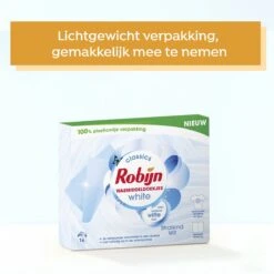 Robijn Classics Stralend Wit Wasmiddeldoekjes - 4 X 16 Wasstrips - Voordeelverpakking -Huishoudelijke Schoonmaak 1200x1200 756