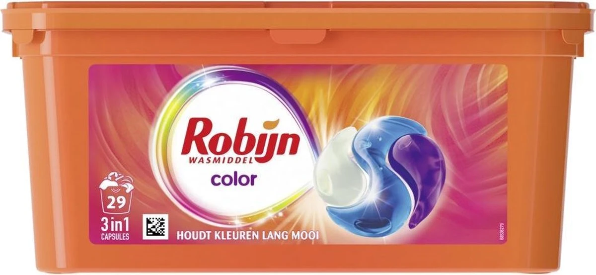 Robijn Color 3 In 1 Wascapsules Speciaal Voor De Gekleurde Was - 29 Wasbeurten 3 Robijn Color 3 In 1 Wascapsules Speciaal Voor De Gekleurde Was - 29 Wasbeurten