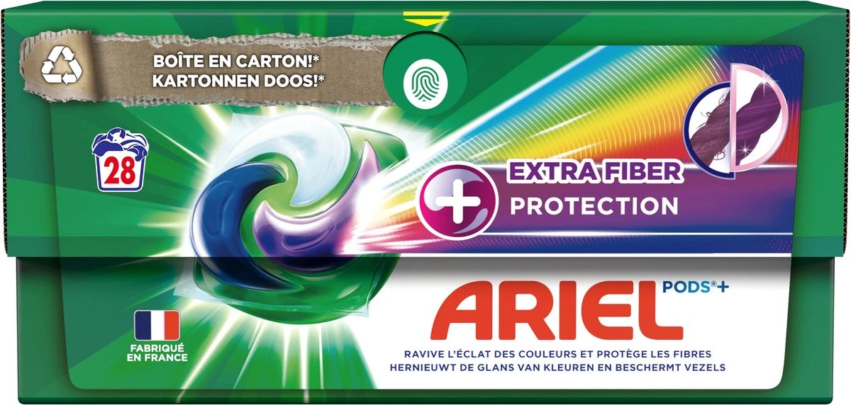 Ariel Wasmiddel Pods + Extra Vezelbescherming - Kleur - 4 X 28 Wasbeurten - Voordeelverpakking 7 Ariel Wasmiddel Pods + Extra Vezelbescherming - Kleur - 4 X 28 Wasbeurten - Voordeelverpakking - Afbeelding 5
