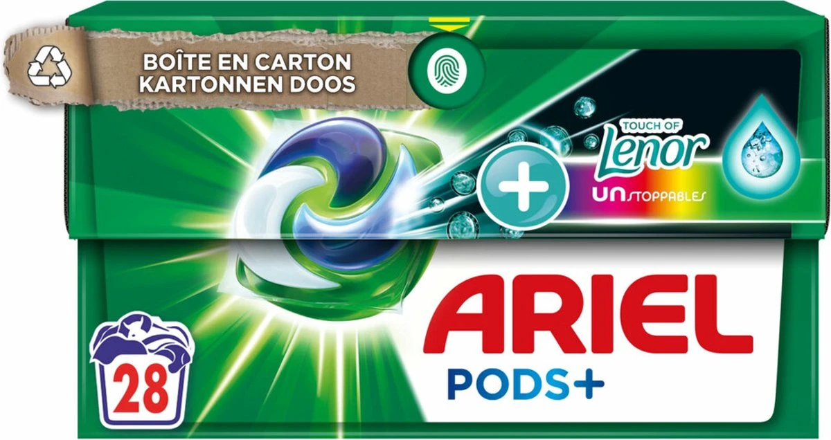Ariel Wasmiddel Pods +Touch Van Lenor Unstoppables - Kleur - 4 X 28 Wasbeurten Voordeelverpakking 7 Ariel Wasmiddel Pods +Touch Van Lenor Unstoppables - Kleur - 4 X 28 Wasbeurten Voordeelverpakking - Afbeelding 5