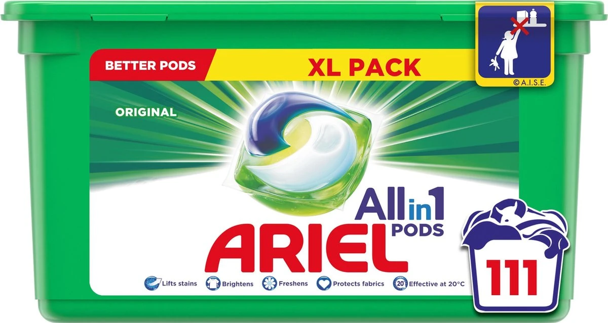 Ariel All In 1 Pods Regular Wasmiddel - Voordeelverpakking 3 X 37 Wasbeurten - Wasmiddel Pods 3 Ariel All In 1 Pods Regular Wasmiddel - Voordeelverpakking 3 X 37 Wasbeurten - Wasmiddel Pods