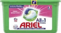 Ariel All In 1 Wasmiddel Pods Fresh Sensations - 3x43 Wasbeurten - Halfjaarbox -Huishoudelijke Schoonmaak 1200x640 1