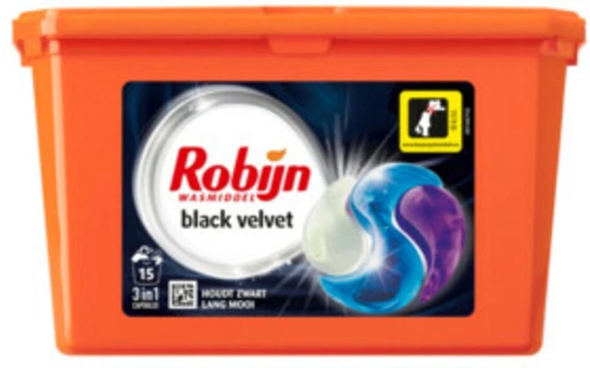 Robijn Color Black Velvet En Stralend Wit 3-in-1 Wascapsules Pakket - 3 X 15 Wasbeurten - Voordeelverpakking 7 Robijn Color Black Velvet En Stralend Wit 3-in-1 Wascapsules Pakket - 3 X 15 Wasbeurten - Voordeelverpakking - Afbeelding 5