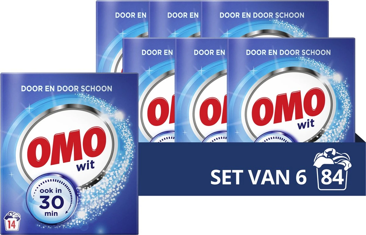 Omo Wit Waspoeder - 6 X 14 Wasbeurten - Voordeelverpakking 3 Omo Wit Waspoeder - 6 X 14 Wasbeurten - Voordeelverpakking