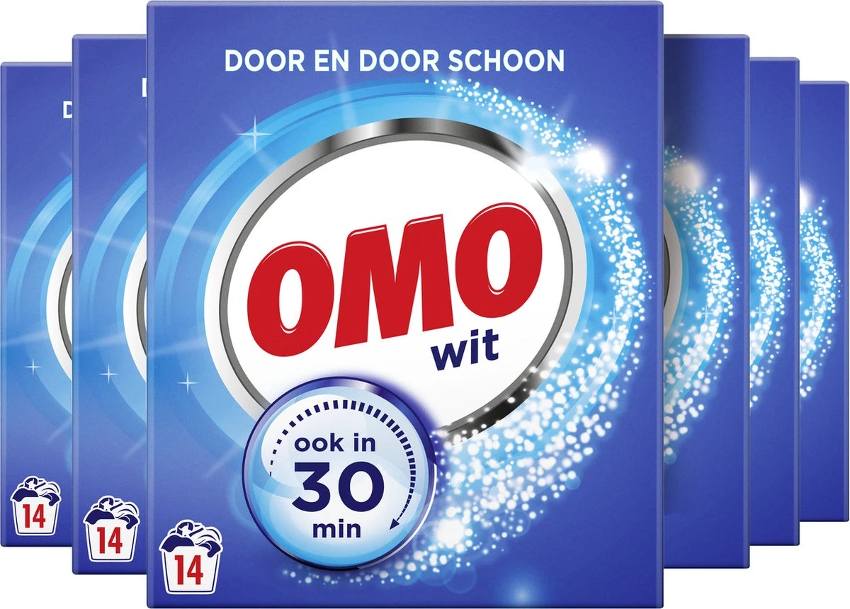 Omo Wit Waspoeder - 6 X 14 Wasbeurten - Voordeelverpakking 4 Omo Wit Waspoeder - 6 X 14 Wasbeurten - Voordeelverpakking - Afbeelding 2
