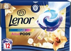 Lenor All In 1 Pods Amber & Orchidee - Waspods - 4 X 12 Wasbeurten Voordeelverpakking -Huishoudelijke Schoonmaak 1200x865