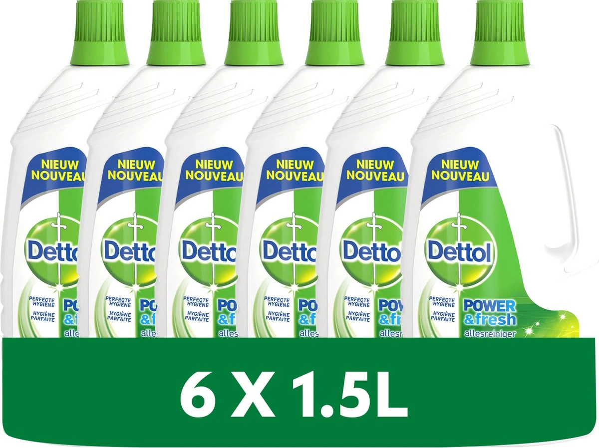 Dettol Power & Fresh - Allesreiniger - Orignal - 6 X 1,5 Liter 4 Dettol Power & Fresh - Allesreiniger - Orignal - 6 X 1,5 Liter - Afbeelding 2
