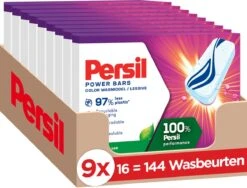 PersilĀ® Persil Power Bars Kleur Wasmiddel - Voordeelverpakking - 9 X 16 Wasbeurten