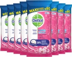 Dettol - Schoonmaakdoekjes - Power & Fresh - Kersenbloesem - 80 Stuks X8 12 Dettol - Schoonmaakdoekjes - Power & Fresh - Kersenbloesem - 80 Stuks X8 -Huishoudelijke Schoonmaak 1200x942 2
